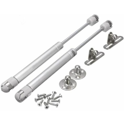 Vérins à gaz 80N pour meuble – Amortisseurs hydrauliques silencieux – Charge max 8kg – Pour portes en bois et aluminium – Lot de 2 (1/5)