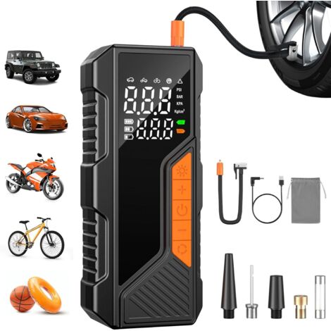 Compresseur d'air portable de gonflateur de pneus, pompe d'air portable 150PSI pour pneus de voiture, pompe de pneus gonflateur d'air plus rapide avec lumière LED numérique de manomètre pour voiture, (1/5)