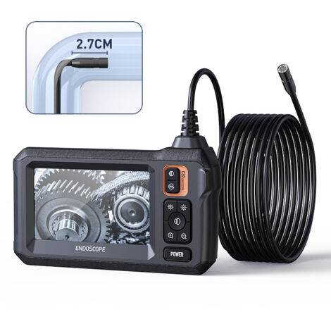 Caméra d'inspection endoscopique Industrielle, caméra d'égout endoscopique IPS 4,3", caméra Serpent étanche IP67 avec 8 lumières LED, câble Semi-Rigide de 5 m (1/5)