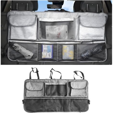 Organisateur de coffre de voiture, sac de rangement suspendu étanche de grande capacité à siège arrière de véhicule pliable avec 7 poches, organisation intérieure Auto, universel pour camion SUV berli (1/5)