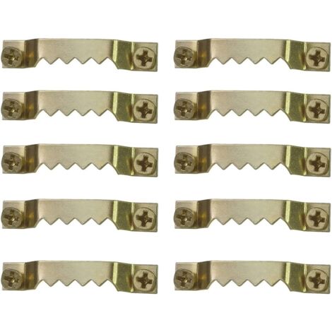 Crochets de suspension pour cadre photo – Lot de 50 pièces en acier inoxydable – Fixation double trou pour mur – Installation facile avec vis et tournevis