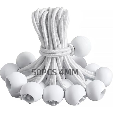 50 Pièces Tendeur Elastique, 150mm Flexible Tendeur Bache Sandow Elastique, Tendeur Elastique Boule pour Bache, Tentes, Camping, Bannières (1/5)