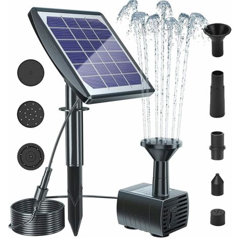 Fontaine solaire de pompe 6V 2W - Pompe à eau flottante avec 6 Buses pour Bassin / Piscine / Décoration de Jardin (1/5)