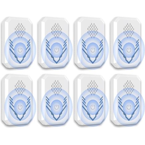 Repulsif Ultrason Souris et Rats 8 Pièces, Anti Souris Rats,Anti Moustique, Sûr et Économe en Énergie, Repulsif Ultrason pour Rat,Souris, Cafards,Moustiques, Nuisibles (1/5)