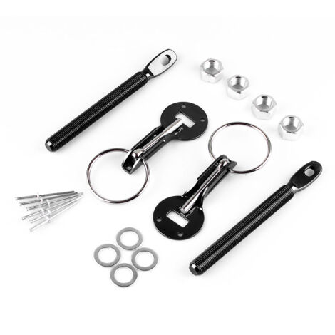 Kit Universel de Verrouillage Goupilles de Capot de Sécurité de Capot pour Voiture de Sport de Course(Noir) (1/5)