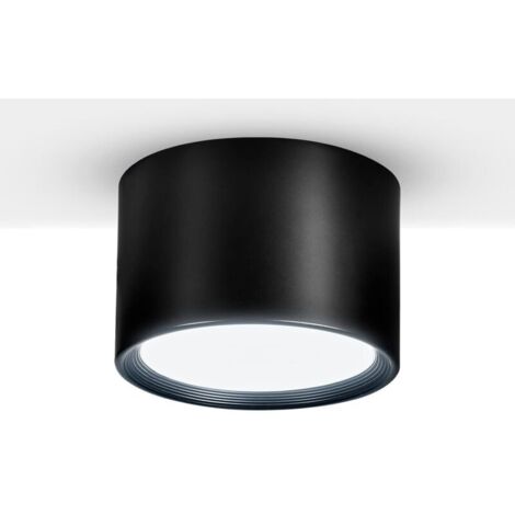 Spot plafond LED Noir Blanc Chaud 6000K 12W Luminaire Plafonnier salon salle à manger cuisine couloir chambre Ø8,5CM (1/5)
