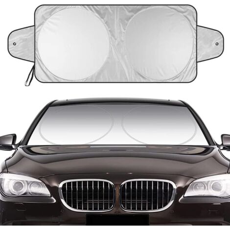Pare - soleil pour voiture avec oreilles, double tour enduit de colle argentée Sun Shift, 150x70cm (1/5)