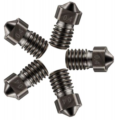 5pcs accessoires d'imprimante 3D buse en acier dur E3D V6, buse en acier dur E3D V6 0,4 mm (1/5)