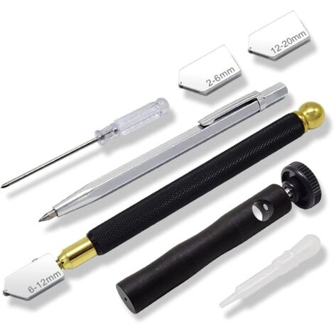 7 pièces Kit de coupe de verre avec barre de renfort outil de découpe pour miroir de carrelage mosaïque en verre (1/5)