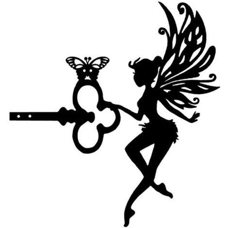 Ange papillon, clé, métal Art mural décoration décoration d'intérieur créatif silhouette ferronnerie (1/5)