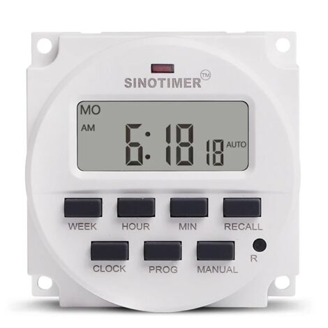 Minuterie numérique Programmable sur 7 jours, 110V 120V AC, relais temporisé for le contrôle du temps, TM618N-4 15.98 Inch LCD Digital Timer (1/5)
