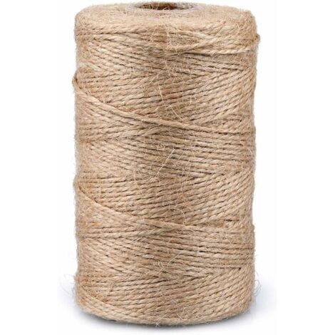 Ficelle 200M Ficelle Jute Ficelles de Jardinage Corde Naturelles Fil de Jute Corde Fine pour Jardiage Décoration de Mariage,Arts Créatifs DIY l'emballage Cadeau