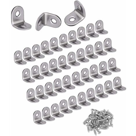 Equerres Metalliques,30PCS Equerre de Fixation Petits Equerre Angle Support Angle Droit en Acier Inoxydable Support d'Angle à 90 Degrés, 20 x 20 x 16mm,pour Bois,Meubles,Placard, (1/5)