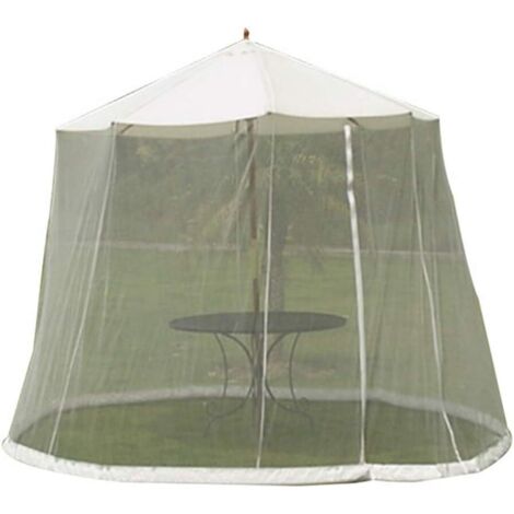 Parasol de Jardin moustiquaire, Housse de Protection Anti-Insectes pour Parasol d'écran extérieur - Housse de convertisseur de Parasol transformez Votre Parasol en Gazebo,Blanc,300  230cm (1/3)