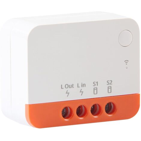 MINIR4 WIFI Interrupteur Sans Fil, 2 Voies Interrupteur Intelligent Micromodule, Mode Détacher le Relais, Contrôle APP, Mini Smart Switch Compatible avec Alexa, Google Home,10A/2200W (1/5)