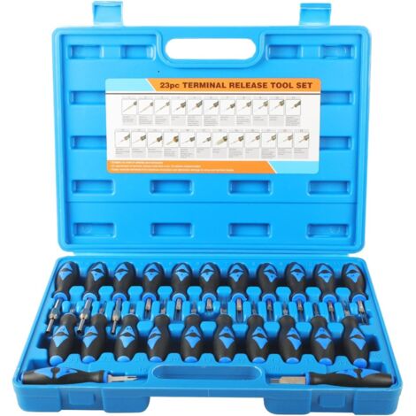 Nazalus-Vente 23 Pcs Terminal Removal Tool Kit Outil de Démontage de Voiture de Câblage Electrique Outil d'extraction de Broches de Connecteurs électriques Terminals Enlèvement Outil Set (1/5)