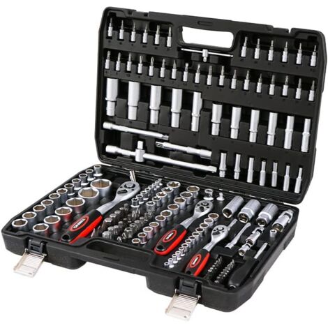 Coffret de douilles et embouts 172 pcs – Acier chrome vanadium – Clé à cliquet 72 dents – Mallette de transport pour usage professionnel (1/5)