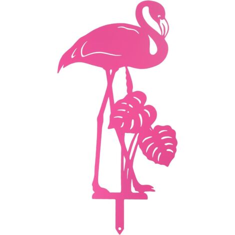 Rose métal Flamingo jardin Art Ground pile extérieur jardin statue extérieur Cour pelouse décoration plugin (1/5)