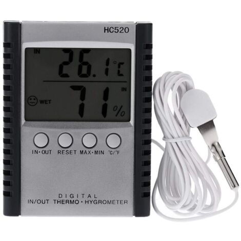 LCD Digital Indoor/Outdoor Thermometer Hygrometer Temperature Humidity Measurement Digital C/F Max Min Value Display (1/5)