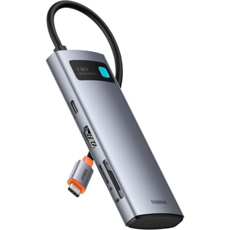 Hub USB C 7 en 1 Adaptateur avec 4K@60Hz HDMI, PD 100W, 3 USB-A 3.0 5Gbps, Lecteur Carte SD/TF, Stations d'accueil pour Ordinateur Portable MacBook/Surface Pro/iPad/Steam Deck/Rog Ally/Samsung (1/5)