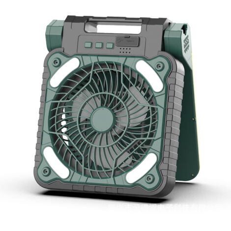 solaire pour camping, ventilateur de refroidissement portable, alimenté par batterie et solaire, 5200 mAh, ventilateur rechargeable (1/5)
