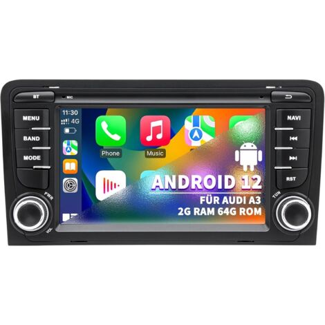 Autoradio Android 12 pour Audi A3 S3 8P RS3 2003-2012 – Écran tactile 7" – CarPlay, Android Auto, GPS, Bluetooth 5.0 – 4G+64G (1/5)