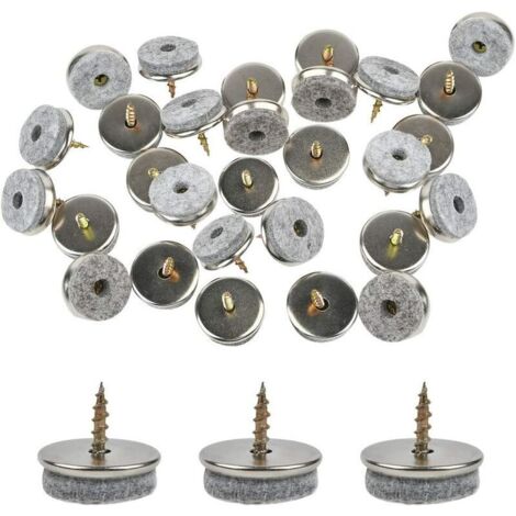Patin de chaise 30 pièces, patin de chaise de 18 mm de diamètre. Les pieds de meubles avec des feutres de 5 mm d'épaisseur sont une protection idéale pour les pieds de chaise, avec une installation fa (1/5)