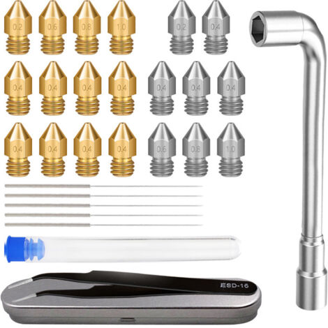 29pcs kit d'outils d'accessoires d'imprimante 3D, clé hexagonale d'aiguille de nettoyage de dégagement de buse (1/5)