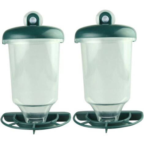 2pcs bol d’alimentation perroquet Transparent pour oiseaux support de nourriture suspendu automatique avec couvercle facile à installer plat d’alimentation perroquet pour les oiseaux et les Cages (1/5)