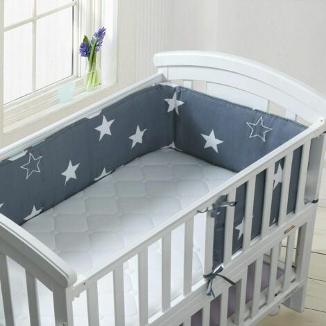 Tour de lit bébé 180 cm – Protection de tête nid gardelinge – Rembourrage 100% coton – Lavable en machine à 25°C (1/5)