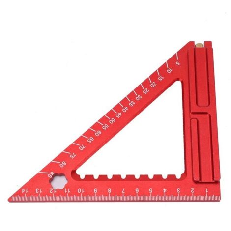 Carré en métal pour le travail du bois, règle triangulaire de charpentier,Règle carrée pour le travail du bois avec échelles métriques impériales Règle de dessin de lignes précises avec mesure préci (1/5)