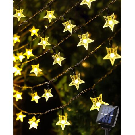Guirlande Lumineuse Exterieur Solaire 12M 100 LED Guirlande Solaire Extérieure, IP65 Étanche 8 Modes Décoration Lumière (1/5)