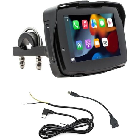 Lecteur de Moto Universel 5 Pouces MP5 Portable sans Carplay Haute Définition IP65 Écran Tactile Étanche (1/5)