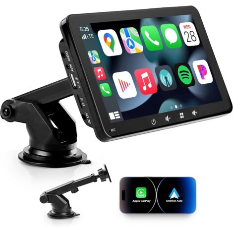 Affichage Automatique Compatible avec CarPlayy et Android Auto, Radio sans Fil connectée, écran Tactile IPS 7 Pouces 1080P Portable Android Carplay, Assistant Siri (7 Pouces) (1/5)