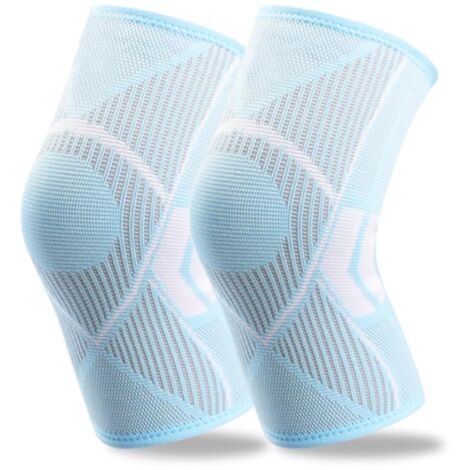 Lot de 2 genouillères pour homme et femme - Manchons de compression pour les déchirures du ménisque, les douleurs articulaires, le LCA, l'arthrite, les tendinites, le sport, les blessures (1/5)