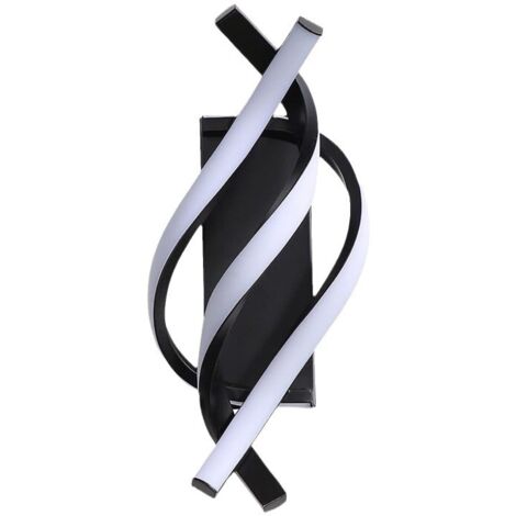 Lampe frontale miroir de salle de bain, couloir d'allée lampe murale spirale chambre à coucher, noir, lumière tricolore (1/5)