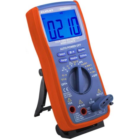 Multimètre Numérique True RMS 6000 Comptage Multimètre Manuel&Automatique de Gamme, Tension, Courant, Résistance, Température, Continuité, Capacité, Fréquence WH5000A (1/5)