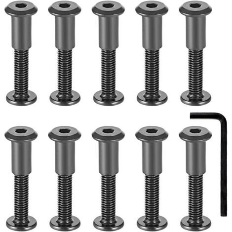 Lot de 10 boulons de fixation M6 x 35 mm – Acier au carbone – Écrous assortis – Résistance à la rouille pour environnements humides (1/5)