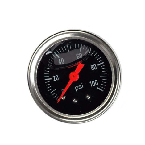 Black Universal Adjustable Fuel Pressure Regulator Gauge 0-100psi Liquid Chrome (1/5)