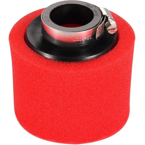 Filtre à air 35 mm double mousse nettoyante rouge bouche droite remplacement pour moto 50cc 70cc 90cc 110cc 125cc (1/5)
