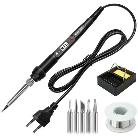 Visible Fer à Souder Électrique 80W Kit de Soudure Température Réglable 180℃480℃, 5 Pointes de Rechange (1/5)