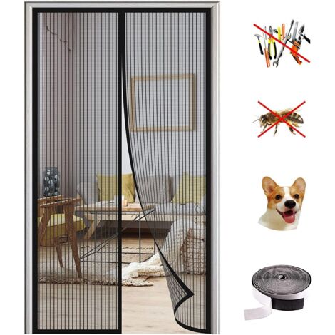 Moustiquaire magnétique pour porte 110x210 cm – Maille en polyester durable – Installation facile avec bande adhésive – Anti-insectes - 43x82inch (1/5)