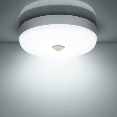 Plafonnier LED Detecteur de Mouvement 12W 1500LM 6500K Blanc Froid IP56 Étanche Rond Lampe Plafond LED pour Exterieur Intérieur Escalier Salle de Bains Garage Couloir [Classe énergétique E], Versaille (1/5)