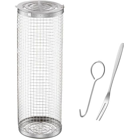 Grill de barbecue, cage de barbecue ronde, cage fumée extérieure, portable, 31  10  10cm (1/5)
