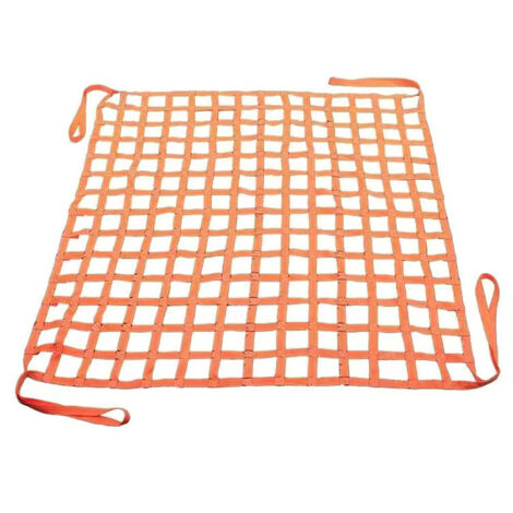 Filet de levage de cargaison 1,5 x 1,5 m – Polyester haute résistance – Capacité de charge 1 T – Élingues allongées pour sécurité (1/5)