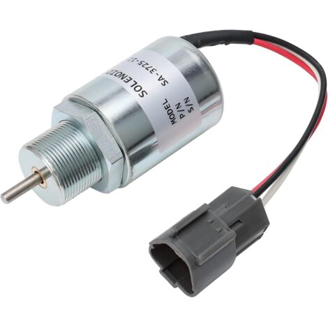 Fuel Shut Off Solenoid SA-3725-12 for Mitsubishi L2E L3E S3L S4L Engine Volvo EC15 Toro 223D Mahindra Max 28 Tractor 12VDC (1/5)