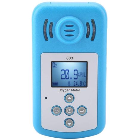 Compteur de Gaz Oxygène Affichage Numérique Bleu Détecteur de Fuite de Gaz Oxygène Mesure de la Concentration en O2 avec Lumière Sonore et Alarme de Vibration (1/5)