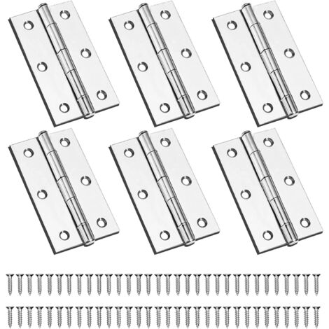 6 Pièces Charnière,75mm × 50mm Charnière Acier,Charnières à Roulement,Charnière Piano,Charnière Piano Inox,Paumelles,Paumelles De Porte,Charnière De Porte,Pour Porte Placard (1/5)