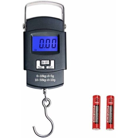 Pêche Électronique Balance, Pêche Échelle 55Kg Écran Lcd Rétroéclairé Balance Digital Portable Électronique, 2 Piles Aaa Incluses Accessoire De Cuisne (1/5)