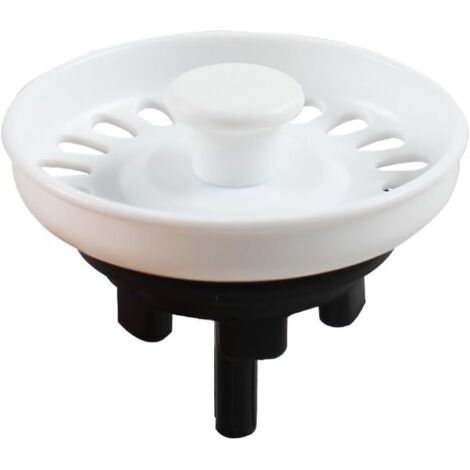 Panier de vidange d'évier en POM de 3 po Bouchon d'évier pour lavabo en céramique QS425 (blanc, 1 paquet) (1/5)